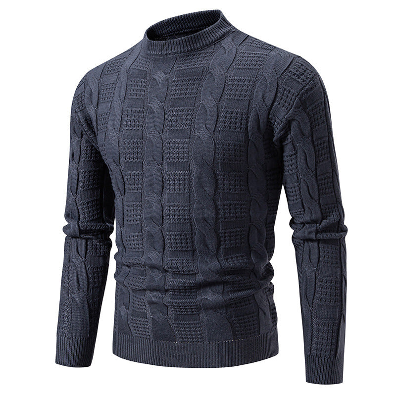 Quilted knit pullover for men with high collar Lune London