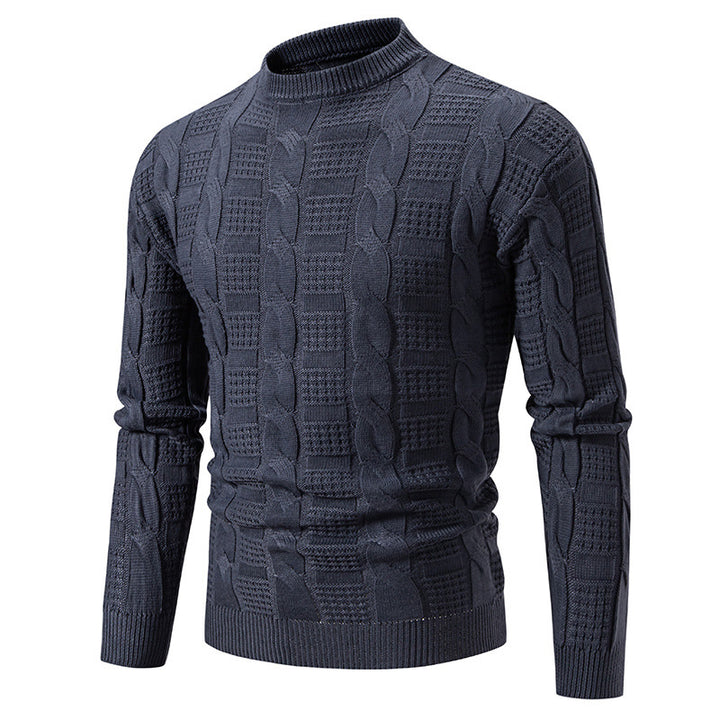 Quilted knit pullover for men with high collar Lune London