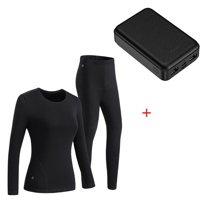 Damen Eng anliegendes Thermo-Funktionsset mit Langarmshirt und hoher Thermoleggings Drune