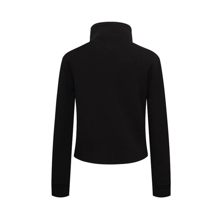 Ladies Short Wool Look Military Jacket with Standing Collar and Asymmetric Button Placket Amarae