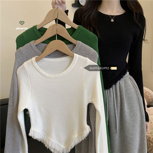 Pull tricoté pour femme avec franges Chic & Stil