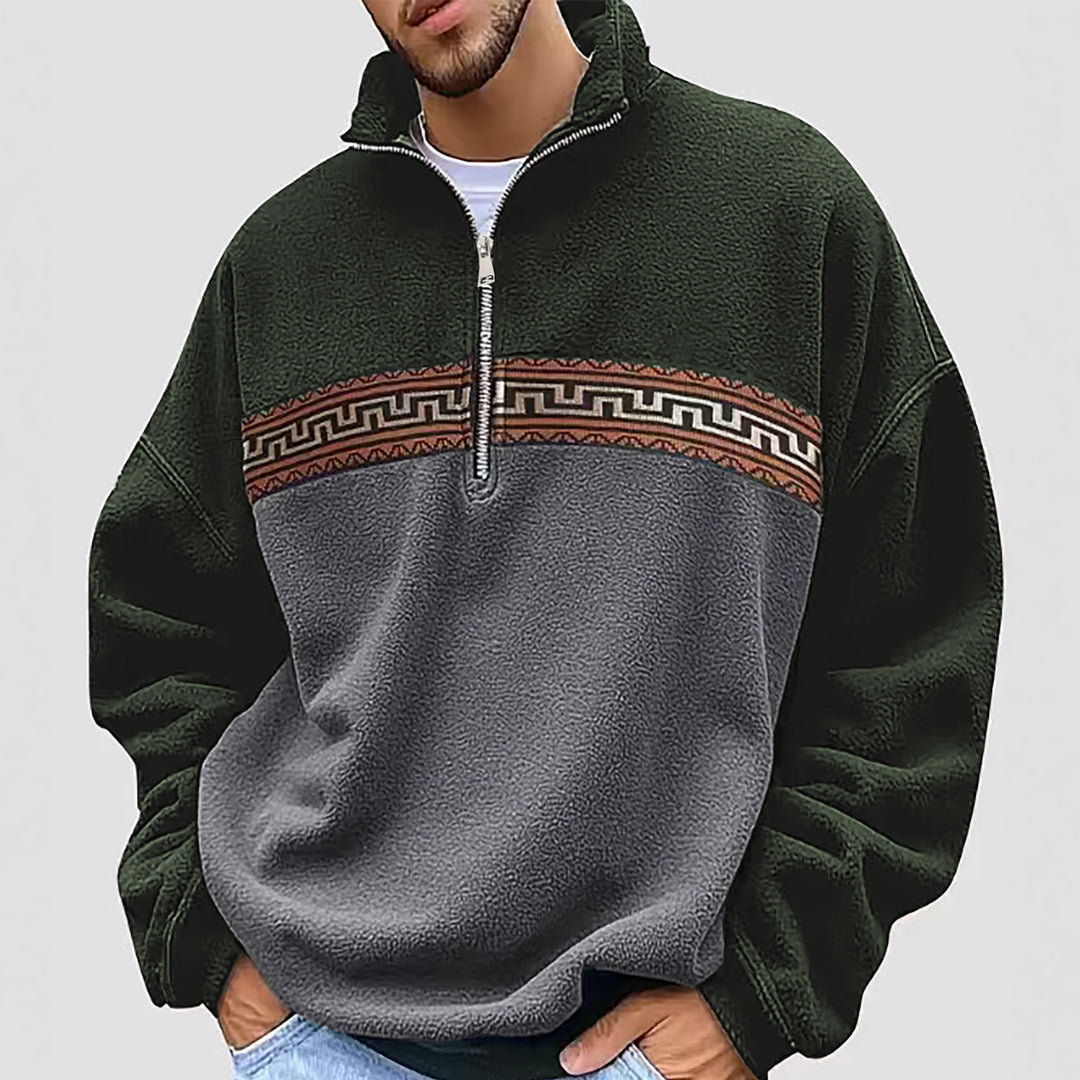 Men Fleece Sweater with Chic Fashion High Neck and Style