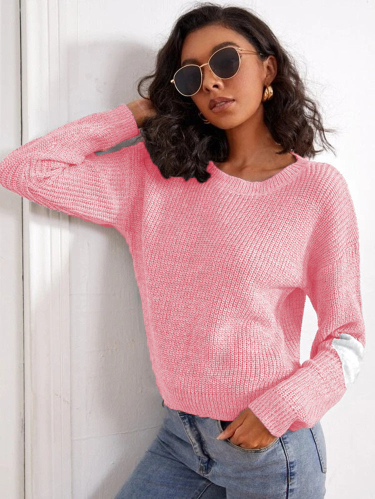 Ladies casual knit pullover with trendy mesh design Lune London
