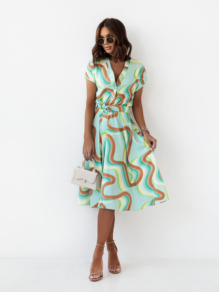 Ladies Tropical Print Shirt Dress Lune London