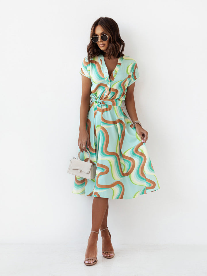 Ladies Tropical Print Shirt Dress Lune London