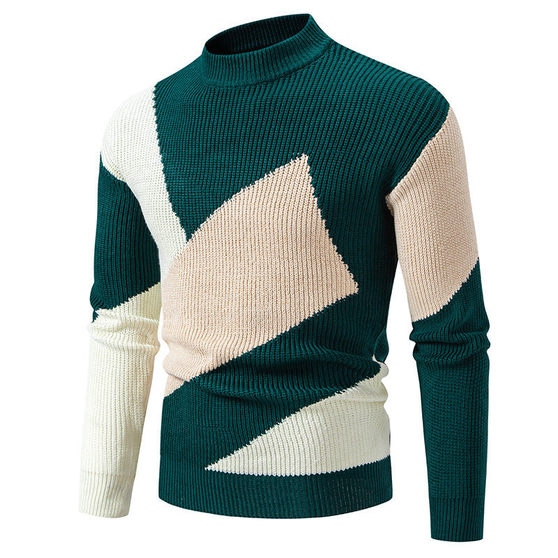 Trendy high-neck sweater for women with geometric pattern Lune London