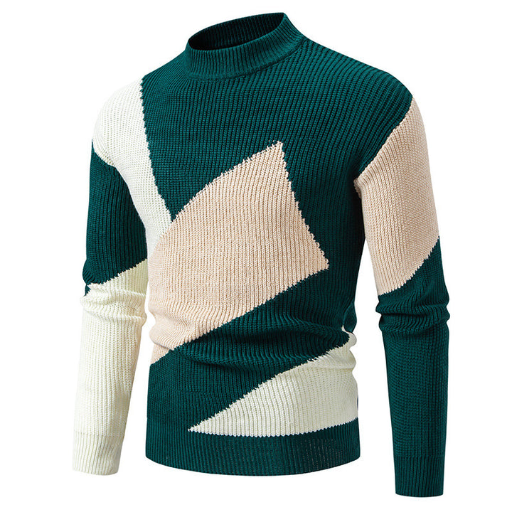 Trendy high-neck sweater for women with geometric pattern Lune London