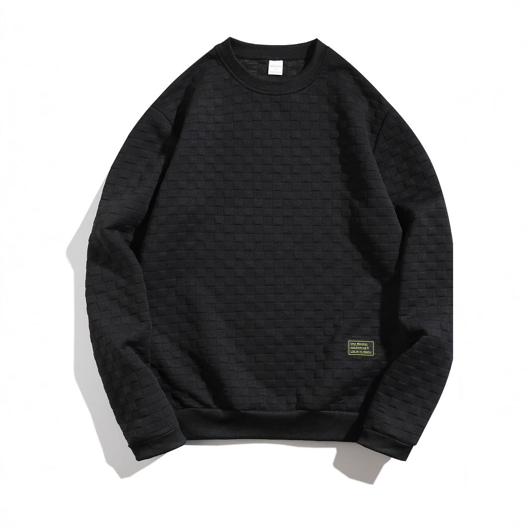 Casual structured sweater for men with round neck and elastic cuffs Amarae