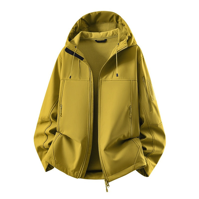 Men's softshell jacket with fleece lining, water-repellent and hood reinforcement Amarae