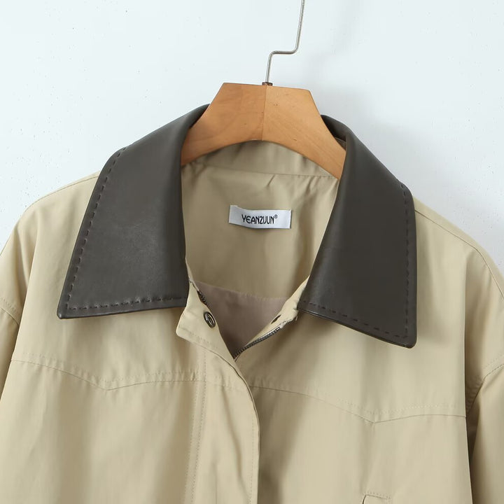 Women's transitional jacket with practical pockets and adjustable drawstring Lune London