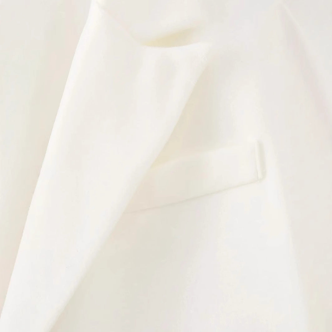 Elegant long coat for women with frayed details Amarae