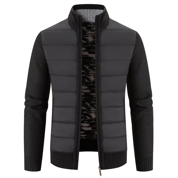 Quilted jacket for men with knitted sleeves trendy Lune London