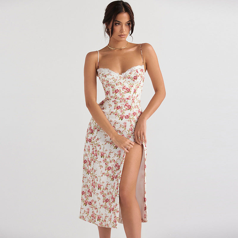 Nightgown for women with floral pattern and lace Lune London
