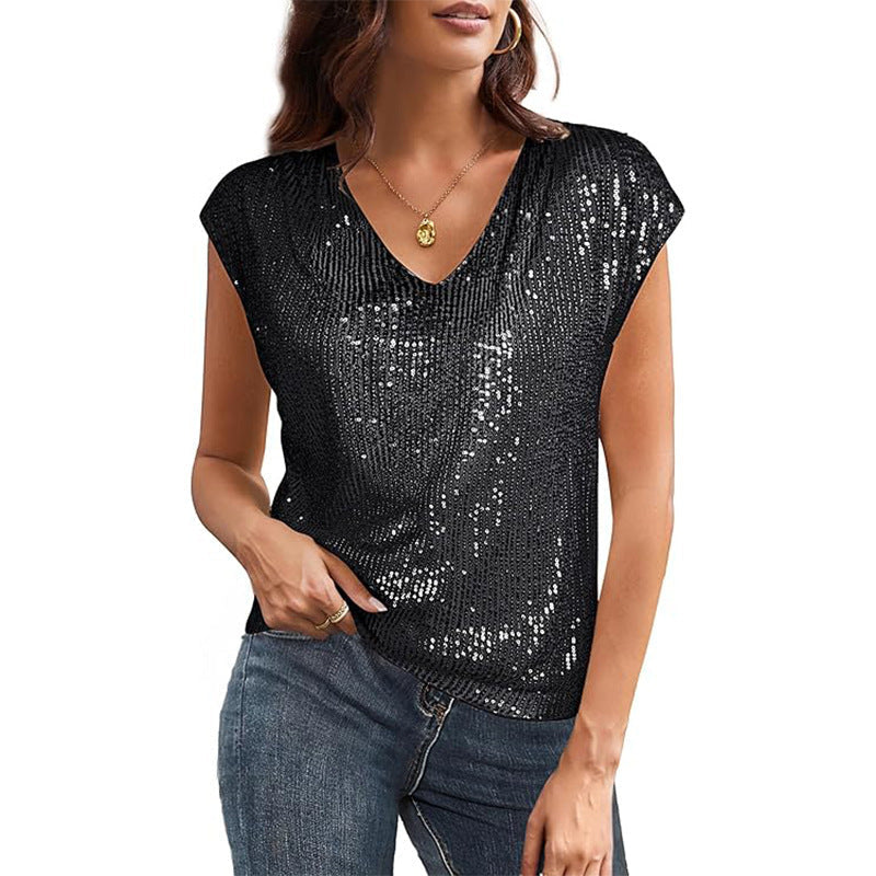 Ladies Glamorous Sequin Top Amarae