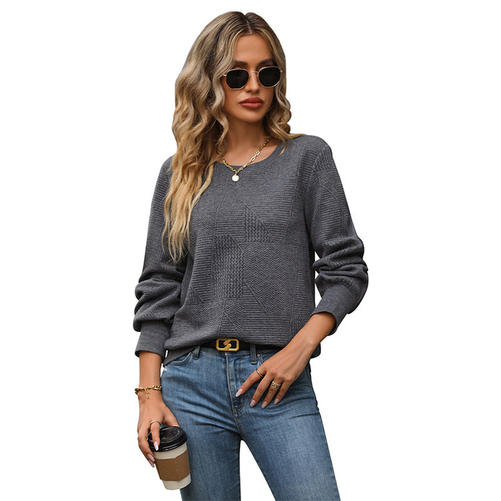 Casual knitted pullover for women with textured pattern Lune London