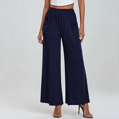 Wide Palazzo pants for women with elastic waistband and practical pockets Amarae