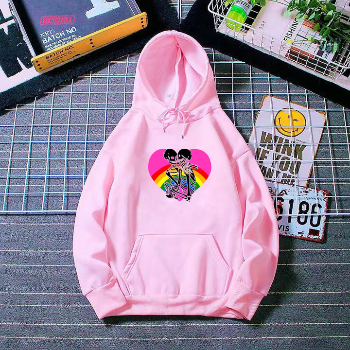 Ladies hoodie with colorful love motif Chic & Stil