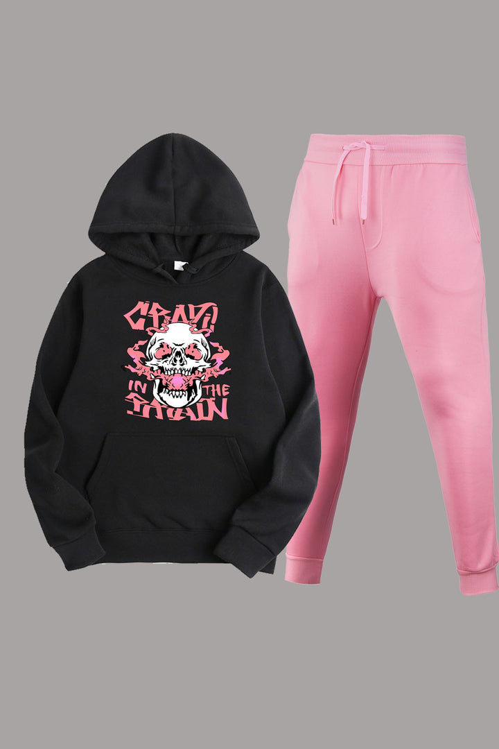 Women sporty hoodie with creative graphics and casual jogger pants Lune London