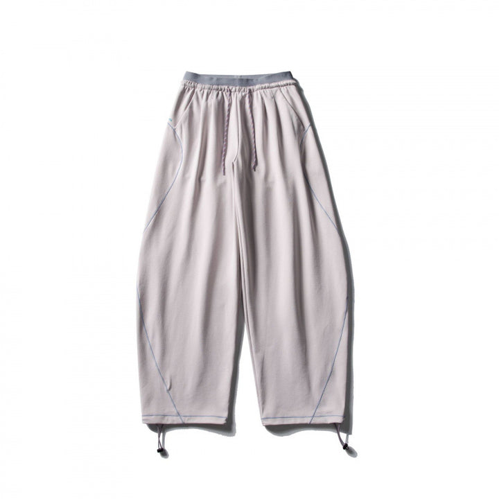 Unisex Wide Tech Jogging Pants with Drawstring, Contrast Seams and Adjustable Hem Amarae