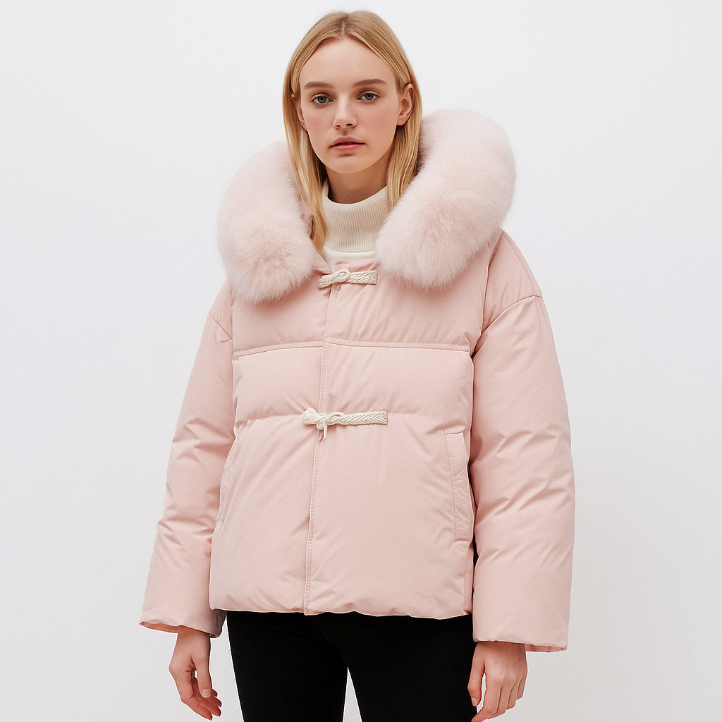 Trendy winter jacket for women with faux fur collar Lune London