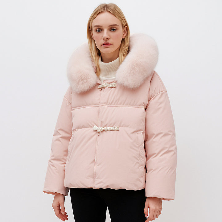 Trendy winter jacket for women with faux fur collar Lune London