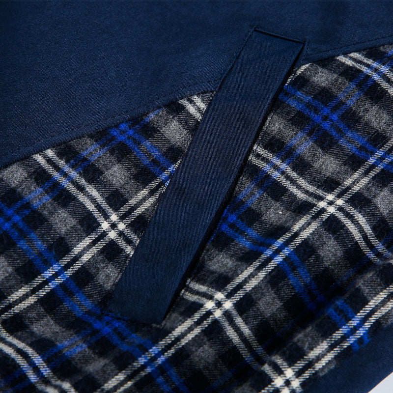 Men's lightly padded bomber jacket with check inserts and stand-up collar Amarae
