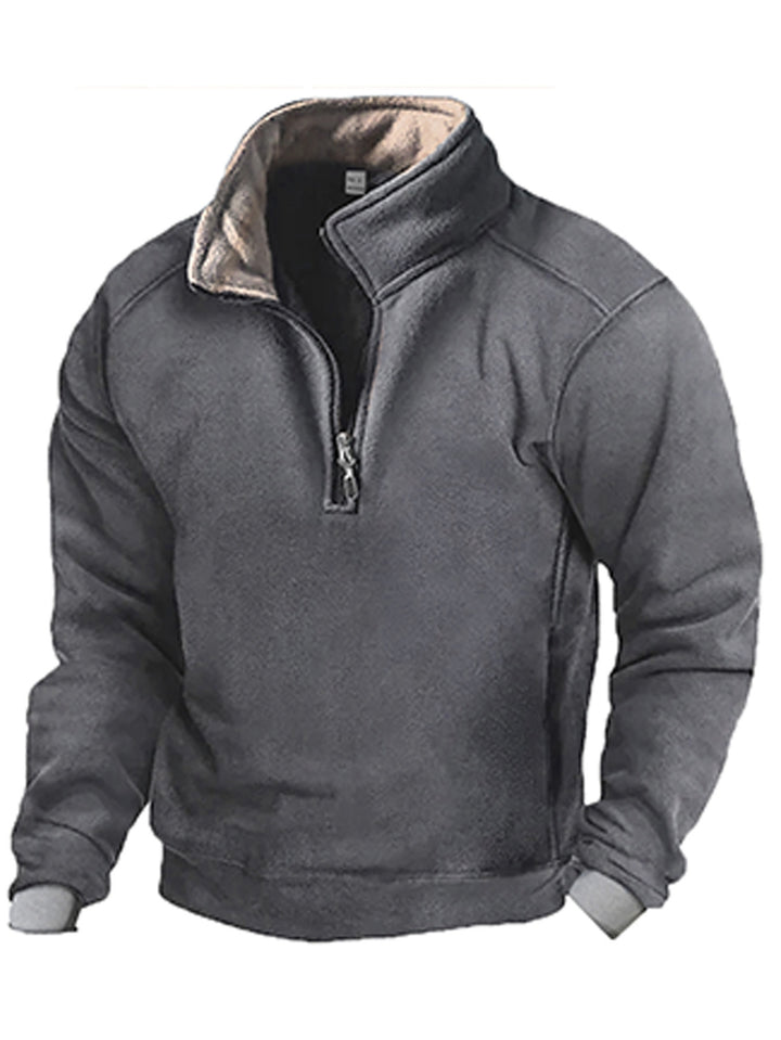 Men's Fleece Sweatshirt with Chic High Collar and Style