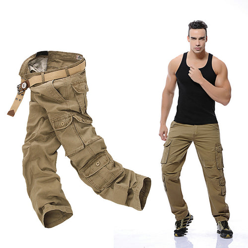 Multifunctional cargo pants for men with adjustable waist and numerous pockets Amarae