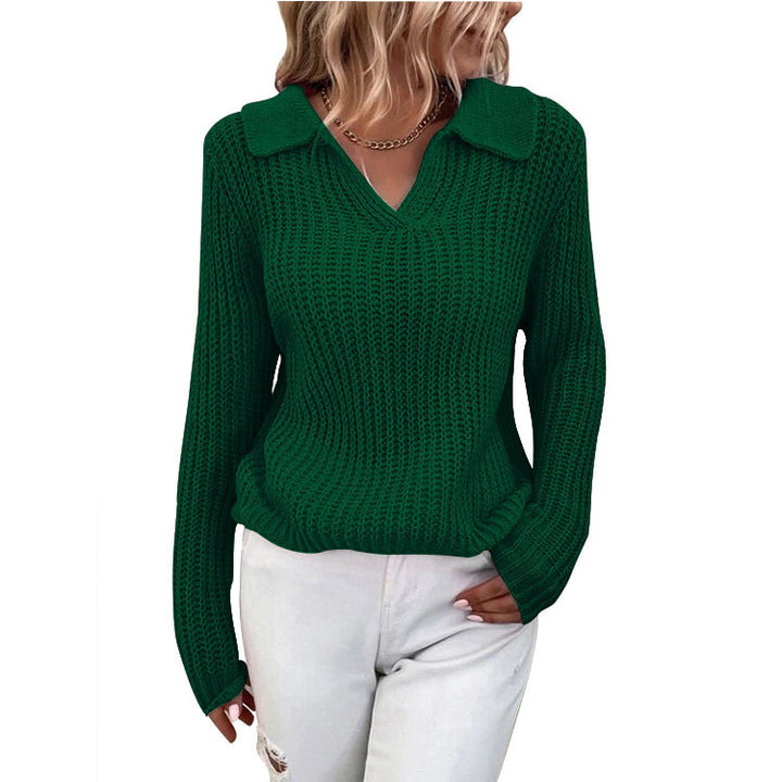 Knitted sweater for women with an elegant collar and a relaxed fit Lune London