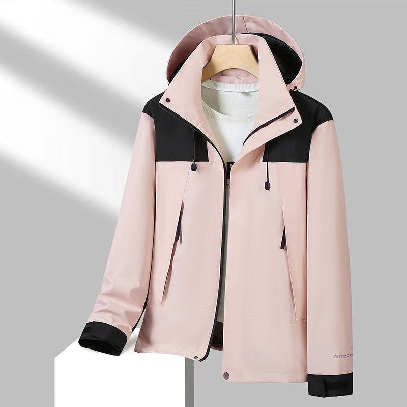 Men's Lightweight Softshell Jacket with Contrast Shoulder, Adjustable Hood and Water-Repellent Membrane Amarae