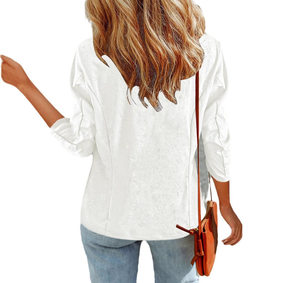 Women's Glitter Blazer Jacket with Feminine Silhouette and Elegant Lapels Lune London