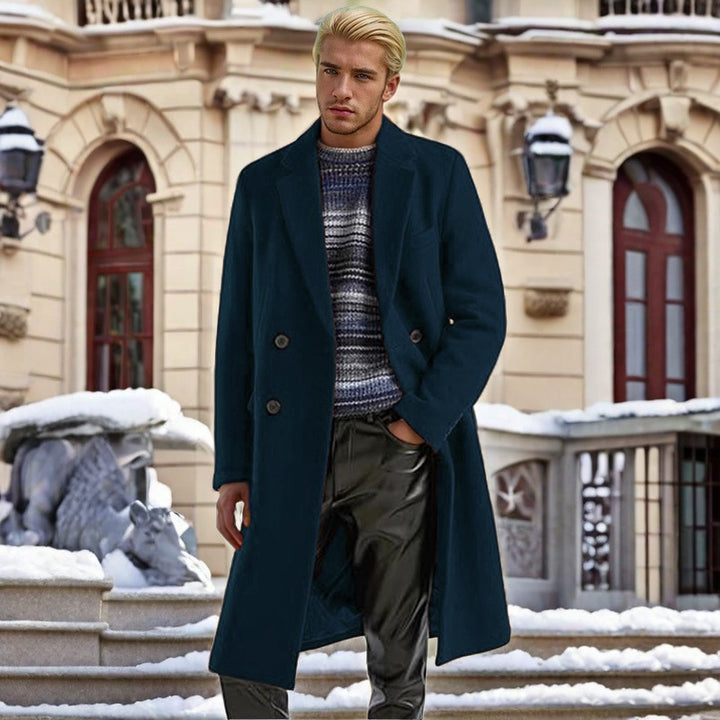 Elegant double-breasted wool coat for men Lune London