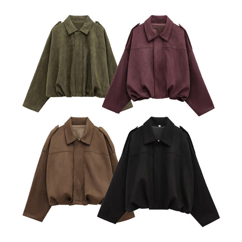 Oversized women's jacket in soft fabric with a modern cut Amarae