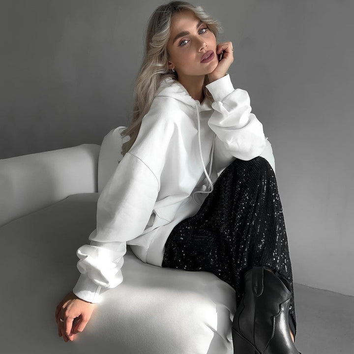 Lady Oversized Hoodie with Lune London Statement Inscription