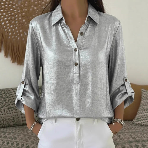 Femme élégante et étincelante chemise à manches courtes Chic & Stil