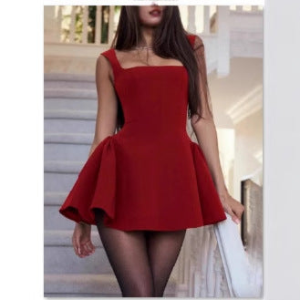 Women Playful Minidress with Swinging Skirt and Elegant Straps Lune London