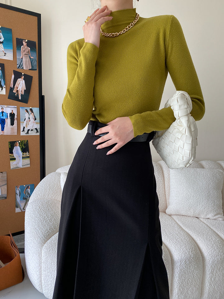 Women's fine knit top with high collar Chic & Stil