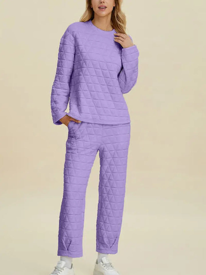 Ladies Chic and Stylish Quilted Loungewear Set