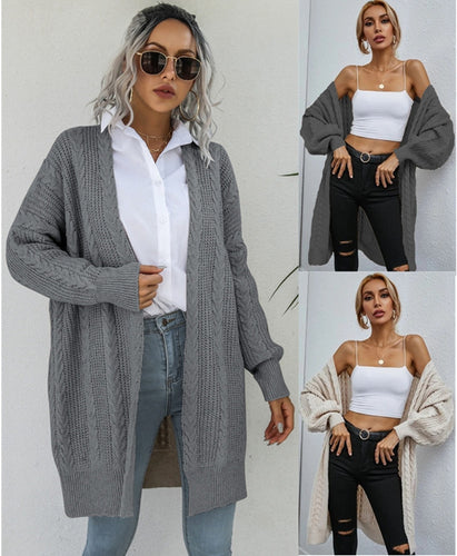 Women's knitted jacket with diamond pattern and relaxed fit Amarae