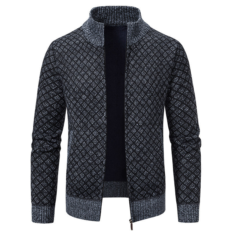 Women's knitted jacket with textured pattern and high collar Lune London
