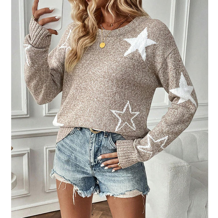 Pull en tricot pour femmes avec un motif d'étoile saisissant Chic & Stil