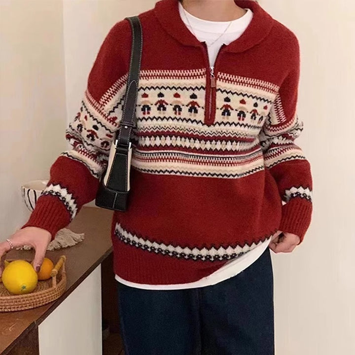 Pull en maille épaisse pour femmes avec poche kangourou et col montant Chic & Stil