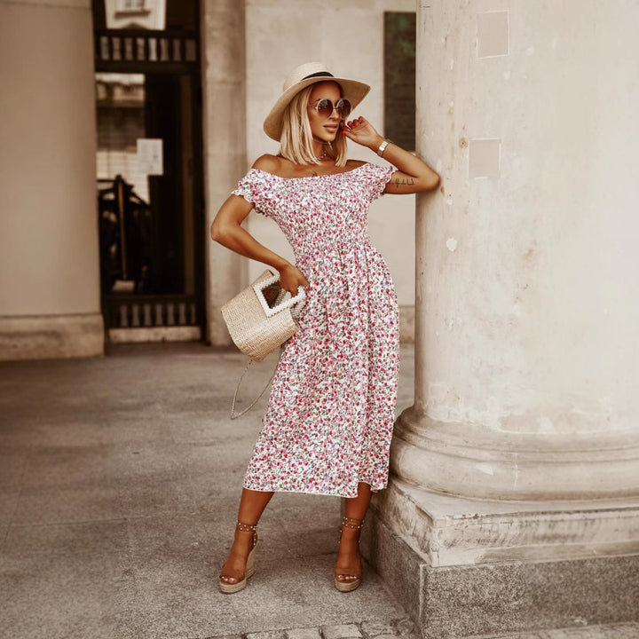 Floral maxi dress for women with adjustable straps Lune London