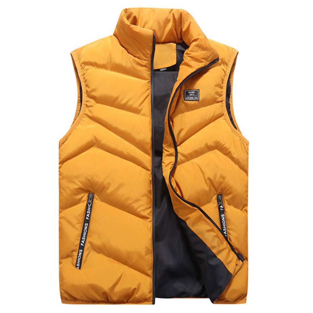 Ladies quilted gilet with high collar and zippered side pockets Amarae
