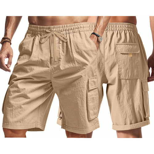 Shorts cargo pour hommes avec taille élastique et poches multifonctionnelles Amarae