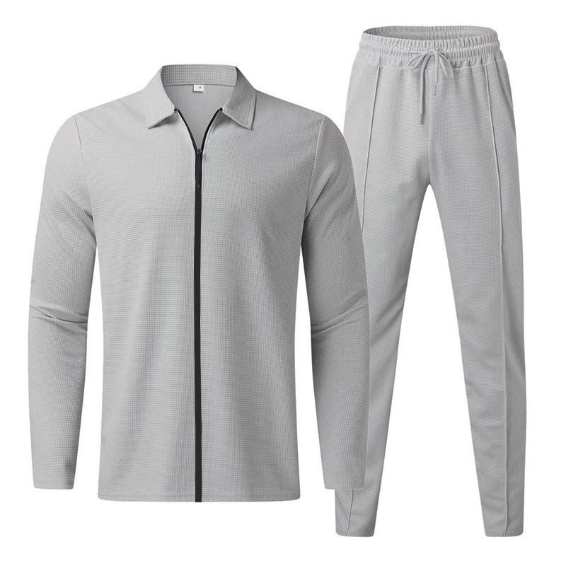 Breathable sports set for men with zipper and elastic waistband Lune London