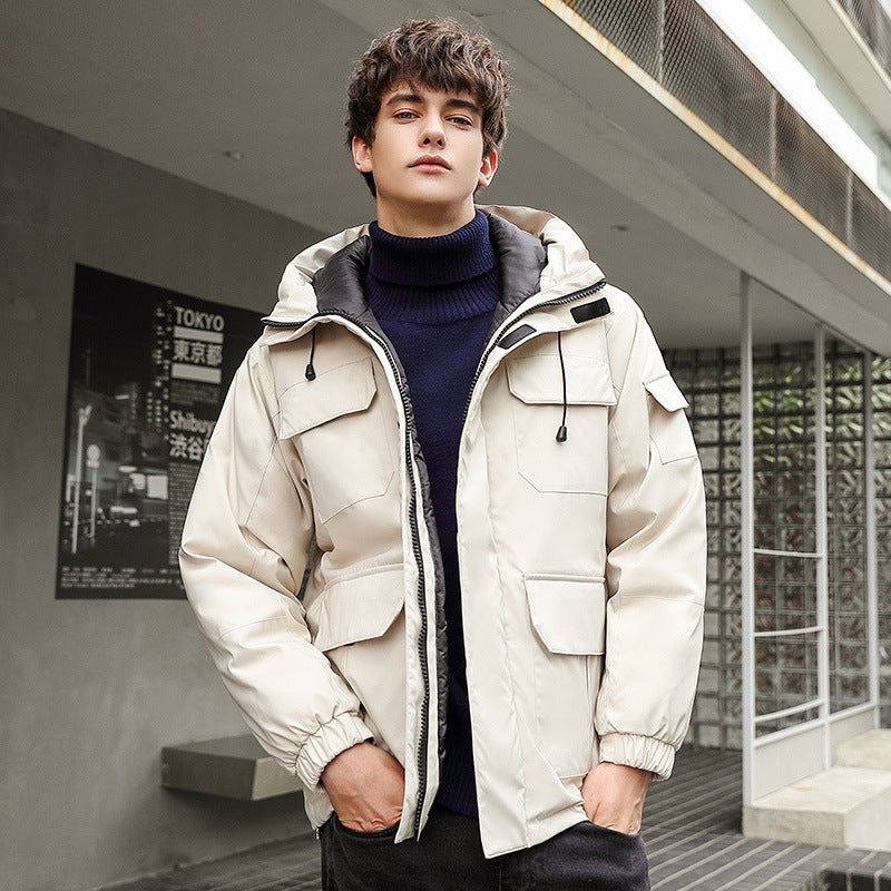 Waterproof utility jacket for men with hood and pockets Lune London