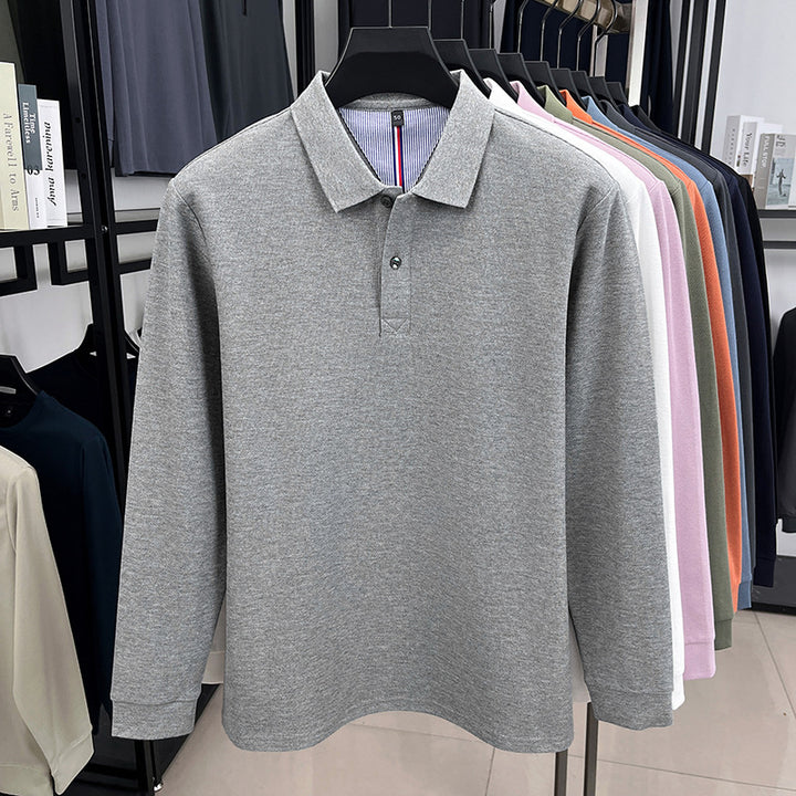 Men's Long Sleeve Polo with Structured Design and Breathable Properties Lune London