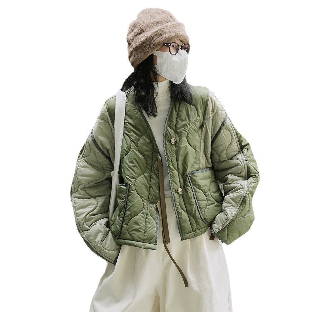 Women Short Cut Quilted Bomber Jacket with Light Padding Amarae
