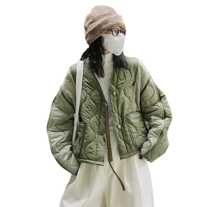 Women Short Cut Quilted Bomber Jacket with Light Padding Amarae